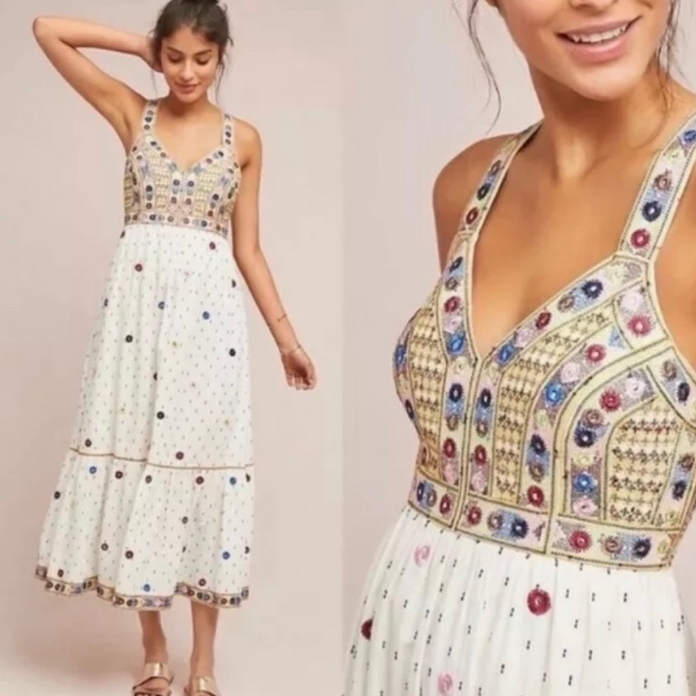 Anthropologie Payal Pratap Norah Midi Dress, Size 6
